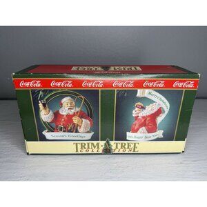 🎄 Vintage 1992 Coca-Cola Trim-A-Tree Collection Ornaments – Set of 2 🎅